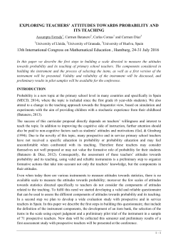 EXPLORING TEACHERS` ATTITUDES TOWARDS PROBABILITY