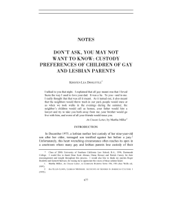 custody preferences of children of gay and lesbian parents