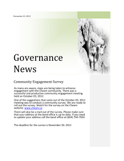 Governance/Government Engagement Survey
