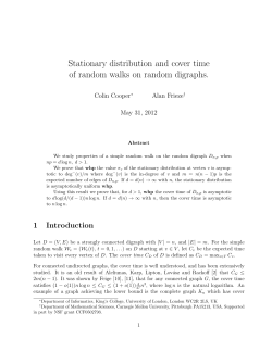 Stationary distribution and cover time of random walks on random