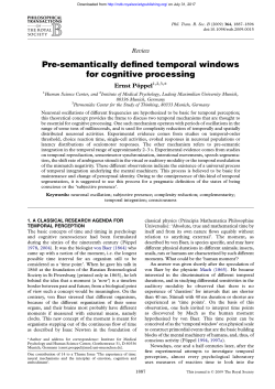Pre-semantically defined temporal windows for cognitive processing