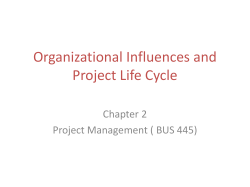 Organizational Influences and Project Life Cycle