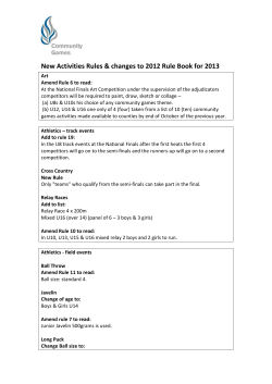 Draft:- New Activities Rules for 2013