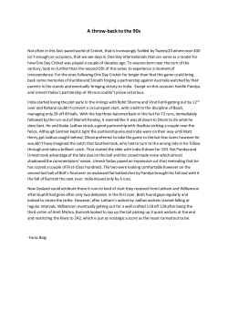 Match Report - HyundaiCricJockey