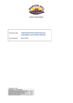Participation strategy - Barton Hill Settlement