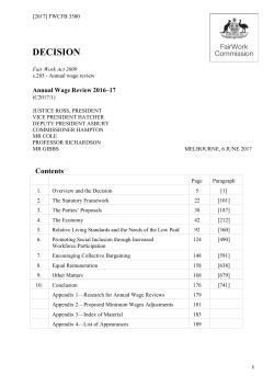 Annual Wage Review 2016-17 decision