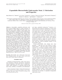 Expandable Bioresorbable Endovascular Stent. I