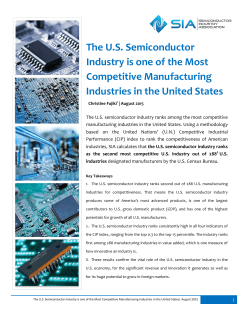 The U.S. Semiconductor Industry is one of the Most Competitive