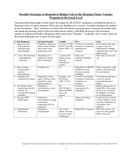 Possible PHA Strategies to Respond to 04 Funding Shortfall