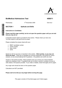 2009 - Admissions Testing Service
