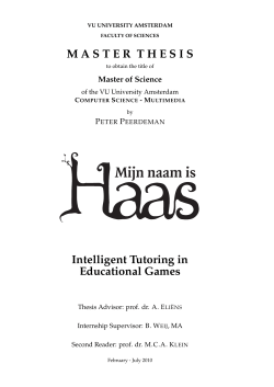 MASTER THESIS Intelligent Tutoring in Educational Games