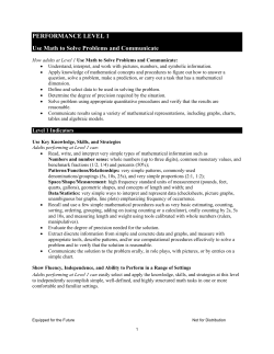 Use Math to Solve Problems and Communicate