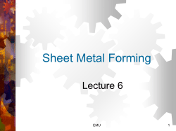 SHEET METALWORKING