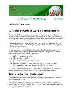 A Reminder About Good Sportsmanship