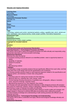 Grade 9 Assessment design brief: winch