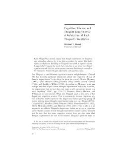 Cognitive Science and Thought Experiments: A