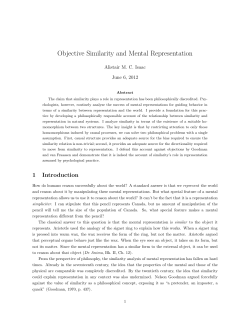 Objective Similarity and Mental Representation