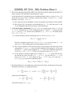 SDMML HT 2016 - MSc Problem Sheet 4