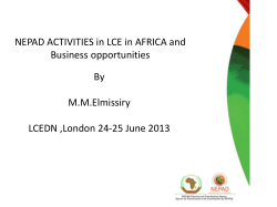 NEPAD ACTIVITIES IN LCE in Africa