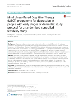 Mindfulness-Based Cognitive Therapy (MBCT) programme for