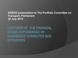 Overview of the financial issues experienced by subsidised