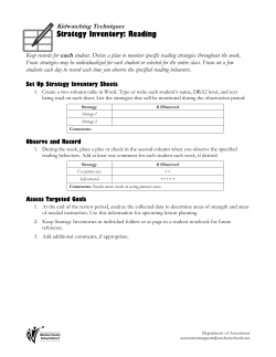 Strategy Inventory: Reading