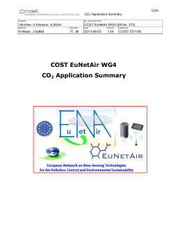 COST EuNetAir WG4 CO2 Application Summary