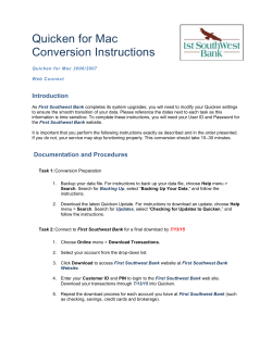 Quicken for Mac Conversion Instructions Quicken for Mac 2006