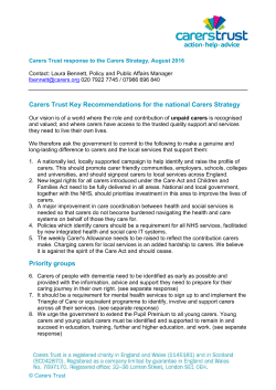 Carers Trust response to the Carers Strategy, August 2016 (PDF