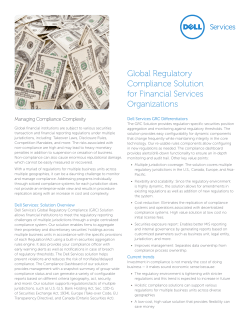 Global Regulatory Compliance Solution for Financial Services