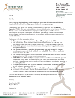 Common Offer Date Information Letter 2016
