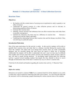 Reaction Lab Exercise &ndash; A Data Collection Exercise Reaction Time