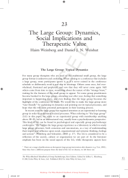 The Large Group: Dynamics, Social Implications and Therapeutic