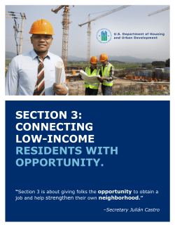 section 3: connecting low-income residents with