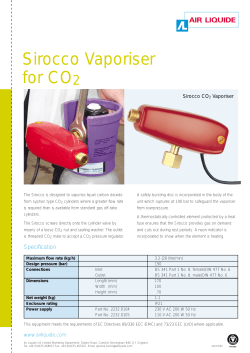 Sirocco Vaporiser for CO2