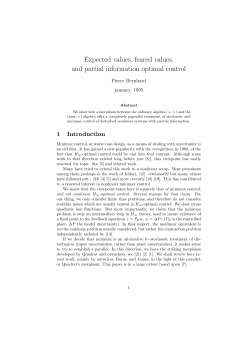 Expected values, feared values, and partial information optimal control