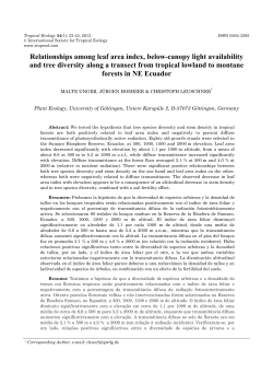 Relationships among leaf area index, below