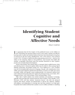 Identifying Student Cognitive and Affective Needs