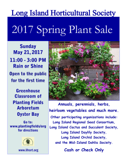 2017 Spring Plant Sale - Long Island Horticultural Society