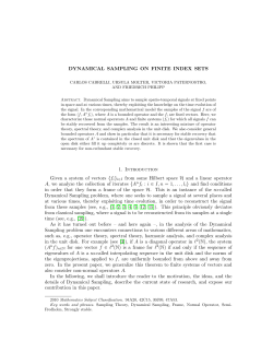 DYNAMICAL SAMPLING ON FINITE INDEX SETS 1. Introduction