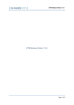 CTM Release Notes 7.4.1