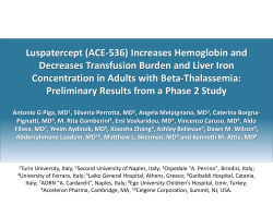 Luspatercept (ACE-536) Increases Hemoglobin and Decreases