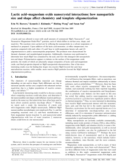 Lactic acid&ndash;magnesium oxide nanocrystal interactions: how