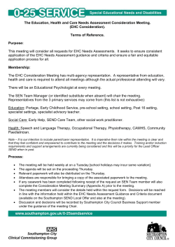 EHC Needs Assessment Consideration meeting