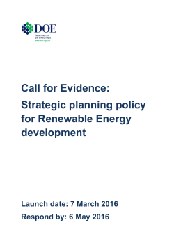 Call for Evidence: Strategic planning policy for Renewable Energy