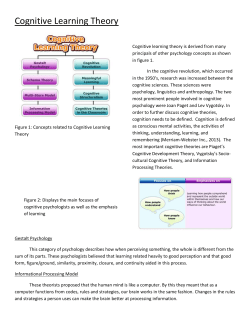 Cognitive Learning Theory - unh
