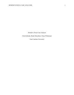 DOMINO`S PIZZA CASE ANALYSIS Domino`s Pizza Case Analysis