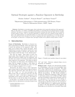 Optimal Strategies against a Random Opponent in Battleship