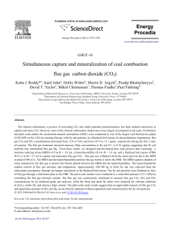 Simultaneous capture and mineralization of coal combustion flue