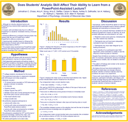 A possible constraint on PowerPoint as a lecture aide Ian Halberg